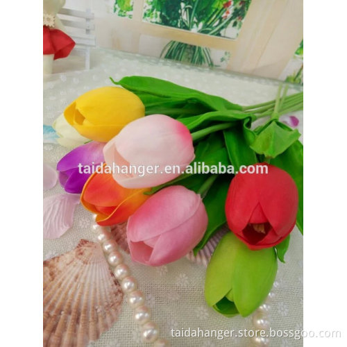 Wholesale Artificial Tulip Flower Bouquet Real Touch Pu Popular Decoration Artificial Tulip Flower For Holiday Parties Flowers